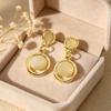 Korean Geometric Cat's Eye Dangle Earrings - Versatile Luxury Statement for Women