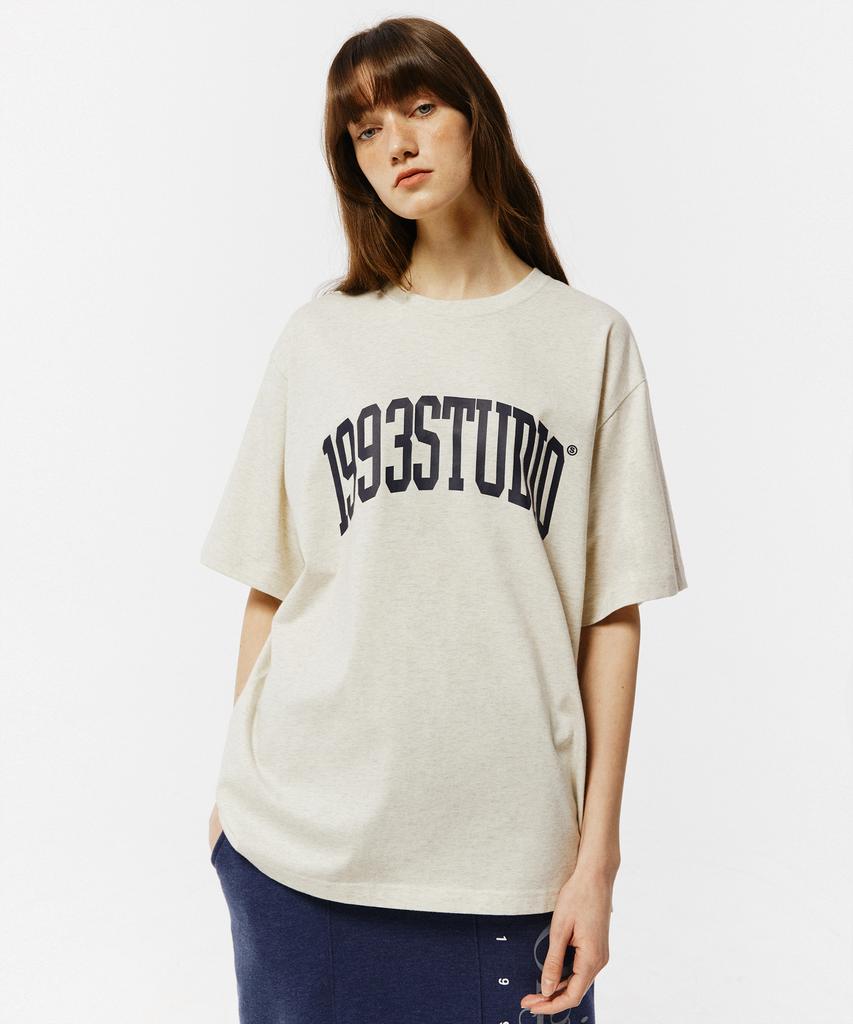 1993STUDIO Authentic Arch Logo T-Shirt_Oat Beige