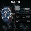 SAPPHERO Analog Quartz 50m Water Luminous Date Artificial Leather Mineral Suitable for Business and Outdoor Blue Blue Dial Men's Watch, Resistant,
