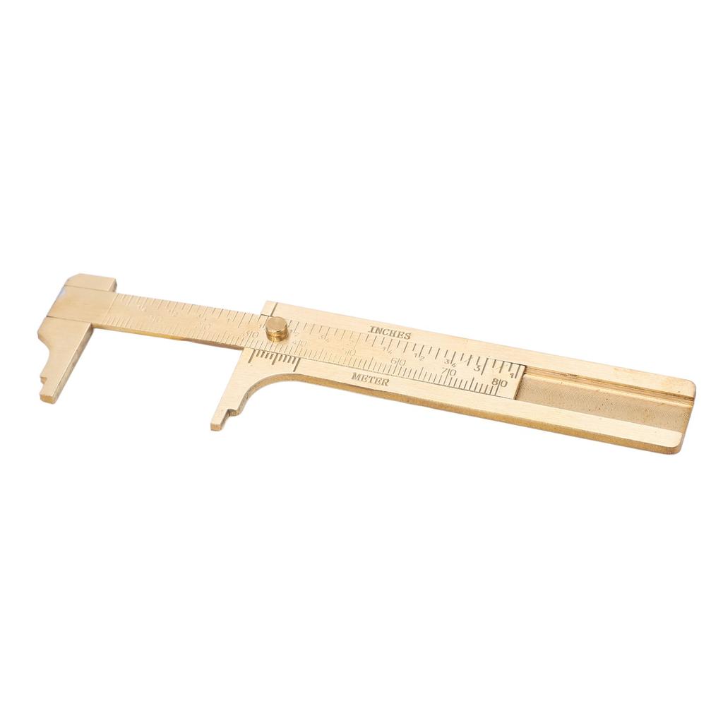 Vernier Caliper Brass Metric Inch Dual Scales Retro Style Measuring Tool for Repair 80mm Scale