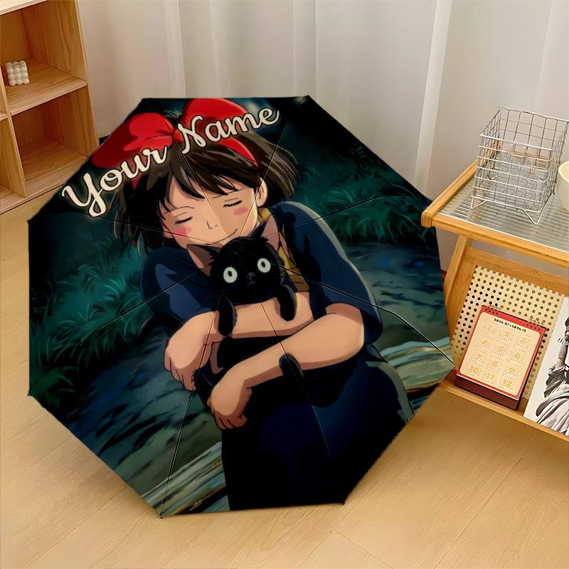 Custom Text Automatic 8 Bone Umbrella, Portable Sun Rain Protection UmbrellaKiki's Delivery Service Jiji