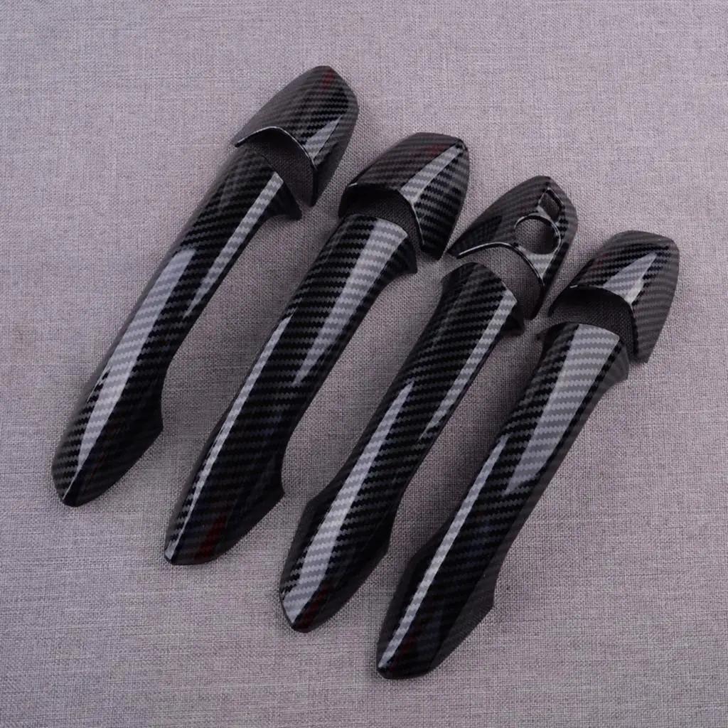 NEU Außentürgriff-Abdeckung Zierkappe Set Carbonfaser-Textur Passend für Mercedes Benz W246 W204 W212 X204 W166 W117 Linkslenker Schwarz