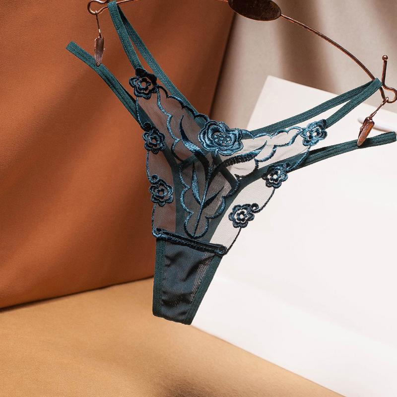Women Panties Sexy Embroidery  Panty Transparent Underwear Female Intimates Seamless Briefs G String Thongs Lingerie Knickers