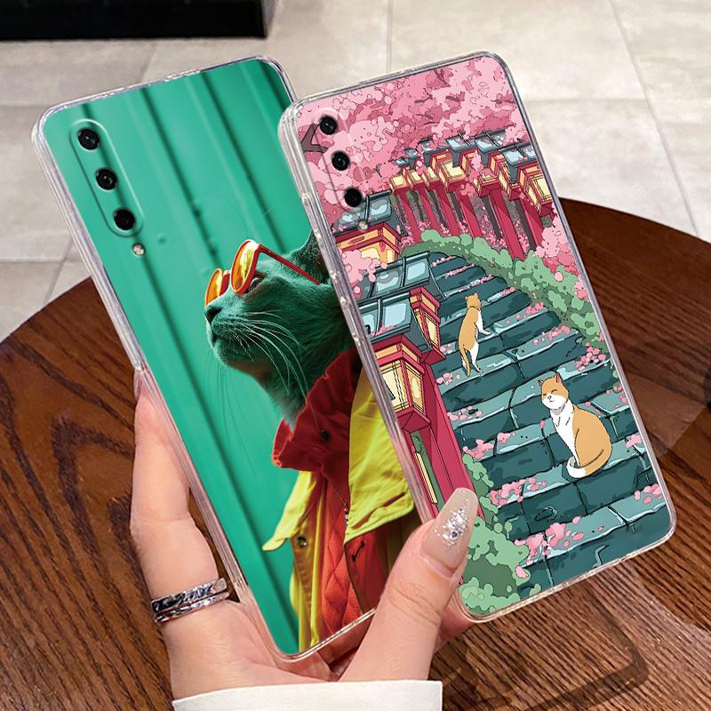Jelly Casing For Huawei Honor Play 3 Capa Coque Clear Silicone Soft TPU Back Cover Cute Cat Rabbit Heart Protective Case Fundas