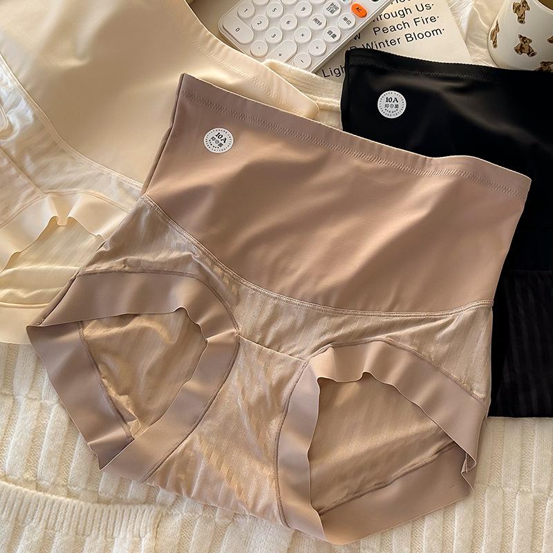 Plus Size Women's Thin Ice Silk High Waist Waist Waist Shape Long Crotch Panties