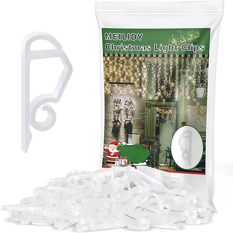 20pcs Gutter Hooks Plastic Gutter Clips Holiday Hanging Clips for Christmas Decoration Cluster Lights Icicle Multi-Purpose Hooks