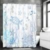 Underwater World Turtle Seagrass Coral Shower Curtain, Bathroom Decorative Shower Curtain, Waterproof Shower Curtain with Hooks