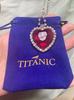 Nuova Collana Ciondolo Cuore d'Oceano Blu Titanic Stile Europeo e Americano Scintillante Moda Zircone Amore Eterno Maglione Rosso Cha