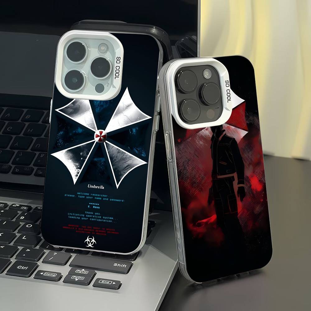Game R-Resident E-Evil Phone Case for iPhone 17 17Air 16 15 14 13 12 11 Pro Max Plus Colorful Silver