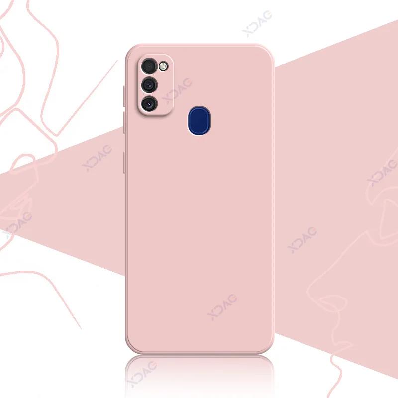 Hochwertige quadratische Flüssigsilikon-Telefonhüllen für Samsung Galaxy M21 M30S SamsungM21 360 Weiche Schutzhülle Anti-Fall-Rüstung