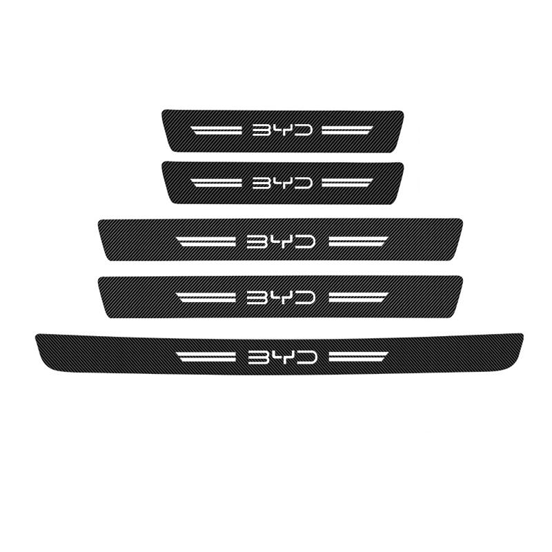 Carbon Fiber Car Door Sill Sticker Auto Door Threshold Strip For BYD Atto3 Han Song plus Seagyll V2l Dolphin F3 E6 G3 I3 Ea1 Dmi