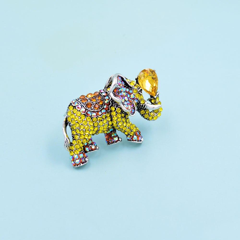 Blucome Broches éléphant en strass pour femmes, broche animal vintage, 6 couleurs disponibles, nouveau design, haute qualité 2023