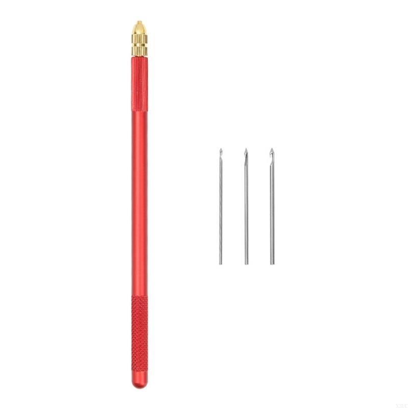 

Quality Crochet Hooks Needle Grip with Ergonomic Handle Craft Yarn Sewing Tool X3UC красный