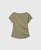 GENERALIDEA Drape Shirred Jersey Blouse [Light Khaki] / Gf2Lts527