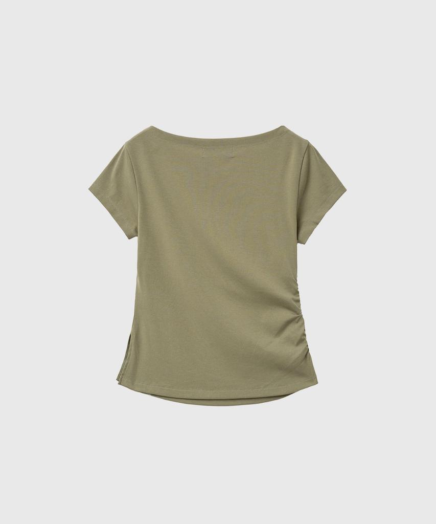 GENERALIDEA Drape Shirred Jersey Blouse [Light Khaki] / Gf2Lts527
