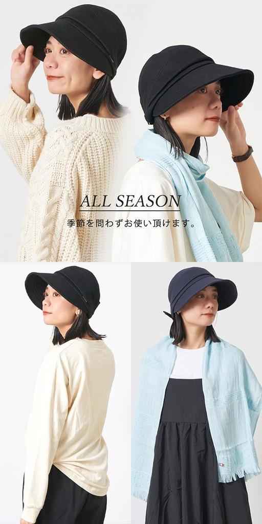 CHARM Sweatshirt Casquette Large Size Washable Even with Hair Tied Up Wide-brimmed UV-cut [Free Size/Navy]