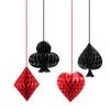 4 ks/Sada Červeno-černá Voštinová Závěsná Ozdoba Perfektní Kasino Party Dekorace Klub