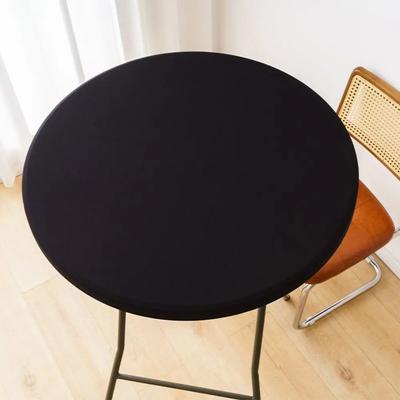 Easy To Clean Milk Silk Elastic Table Cover Waterproof Solid Color Dining Tablecloth Round Table Mat Table Decorations