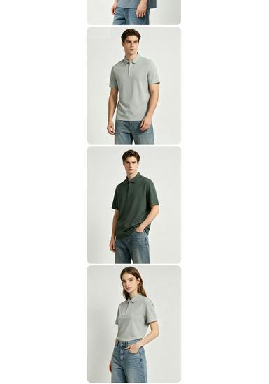 Pima Cotton Short Sleeve Polo with Cool-Touch Technology, Seamless Design, Unisex, Solid Color, High-End Workwear
