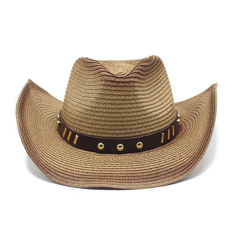 Western Seaside Sun Hat Beach Hat Men'S And Women'S Outdoor Spray Paint Denim Straw Hat Sun Hat