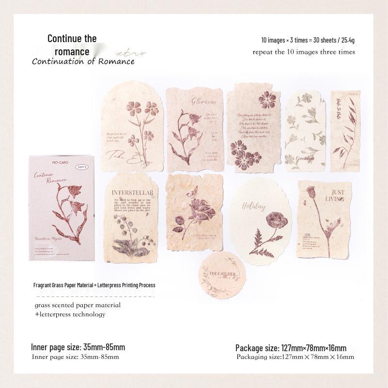 Mo Ink Letterpress Fire Color Sticky Notes: Forest Overture Retro Journal Paper