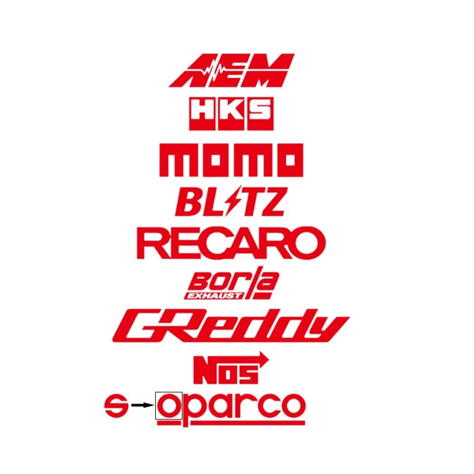 

33.6*21.8cm, Car Door Decal Set Creative Racing Sponsor Decoration Sticker Auto Accessories (Red) One size красный