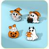 Festive White Specters And Pumpkin Design Alloy Pin Halloween Party Decoration Costume Jewelry