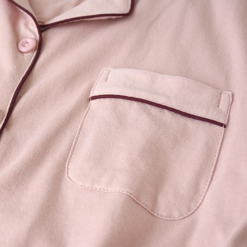 Cotton Couple Pajamas: Men's and Women's Short-Sleeve Homewear for Summer, Spring, and Autumn