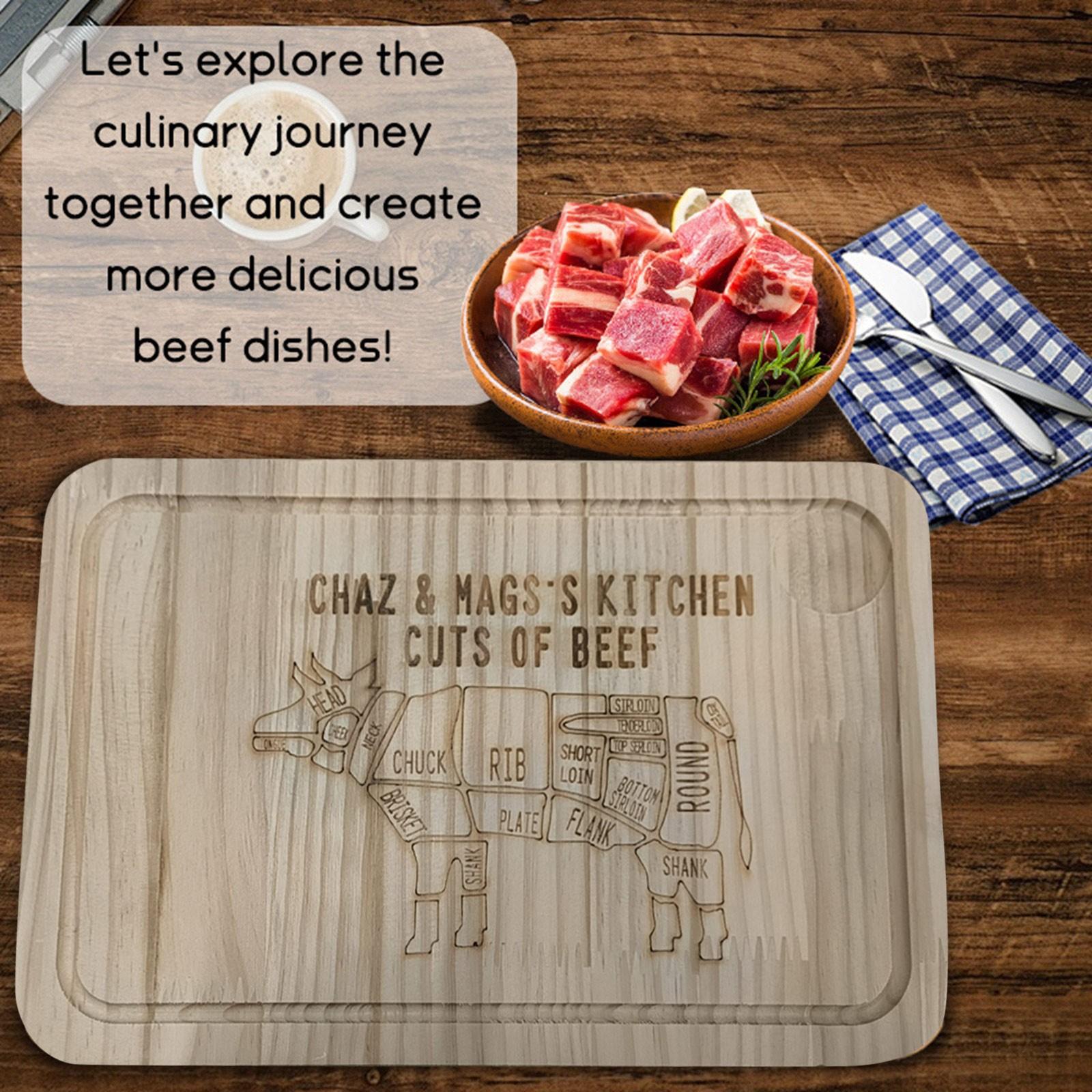 

Доска для сравнения деталей для резки говядины Деревянная доска для разделки мяса для деталей для резки говядины Разделочная доска белый