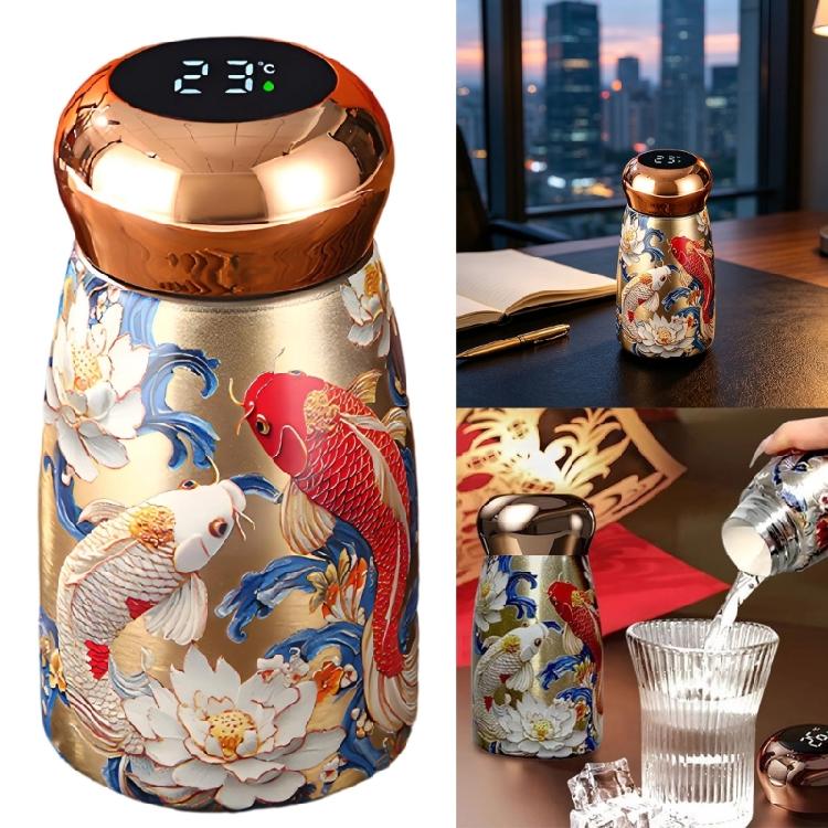 Daily Drink Mini Tumblers with Temperature Display, Stainless Steel Ceramic Thermal Cup for Study Desk Home Office Beverage Time