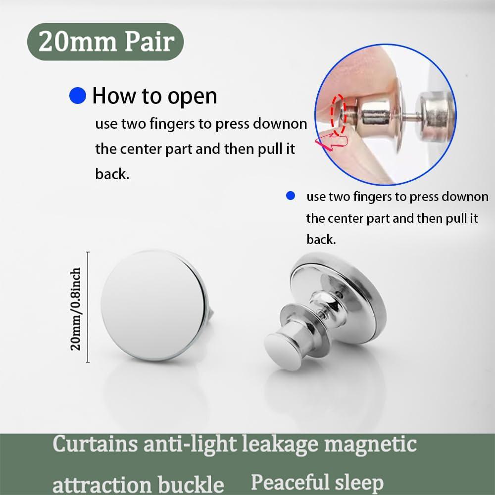 9 Sets Curtain Magnets Closure Double Sided Magnetic Curtain Clips for Prevent Light Leaking Keep Curtain Closed for Home Office