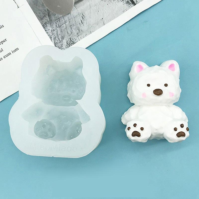 Cute Bear Cake Silicone Mold Diy Handmade Resin Mold Candle Making Mold Mochi Dessert Cake Squishy Toy Mould