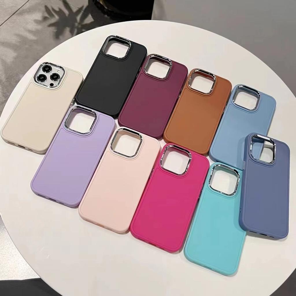 Metal Photo Frame for iPhone17Promax Mobile Phone Case Apple 15P Electroplated Lens Frame Button Case