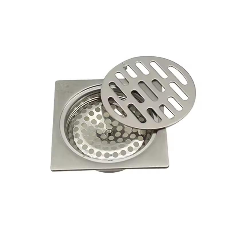 Brushed 4 Inch 10x10 CM Bathroom Water Drainage Cockroach Trap Deodorant Hot Sale for Hotels Basin Usage (Silver,Stainless Steel) серебряный