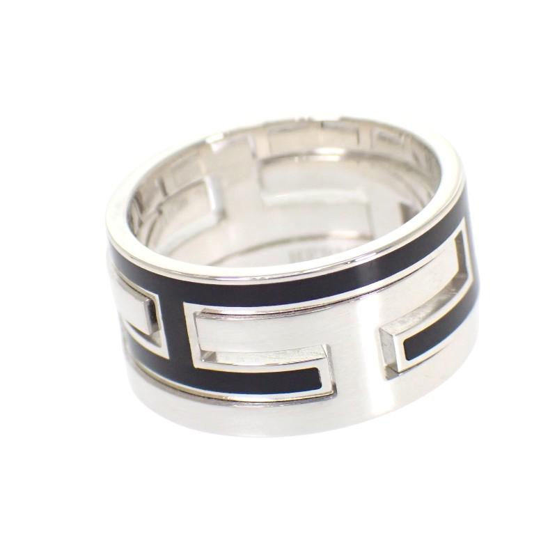 HERMES  #13(JP Size)  ring black Silver925 Women