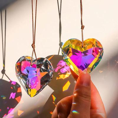 Kristall Windspiele Sonnenfänger Herzform Windspiele Hängender Schmuck Heim Gartendekoration Kristall Regenbogen Sonnenfänger