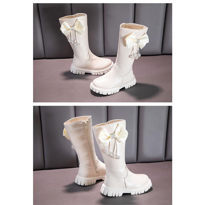 Fashion Foreign Style Girls Boots Long Princess Boots High Boots Autumn and Winter New Girls Soft-soled Leather Boots