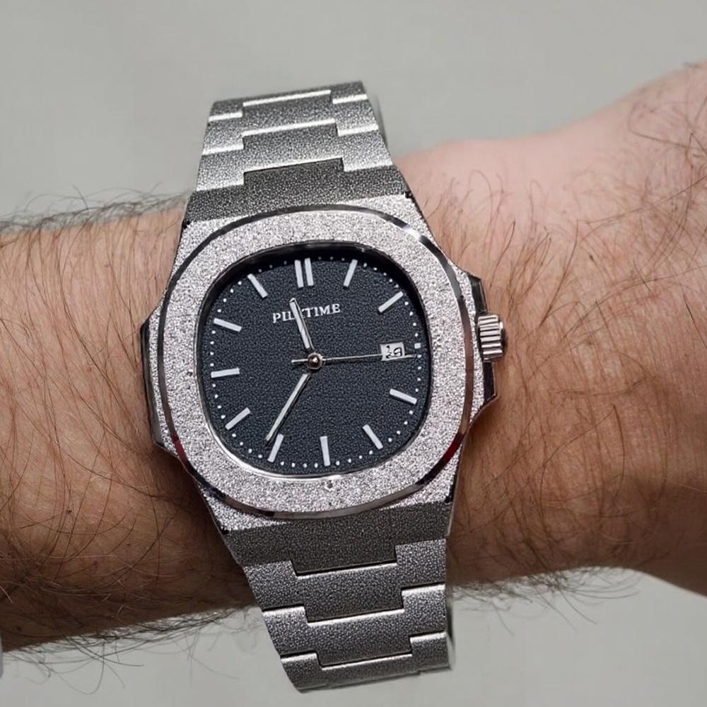 Frosted Case Black Matte Material Business Quartz Watch Men High Quality Cool Dial Classic Personality Watches Men Luxury Clcok