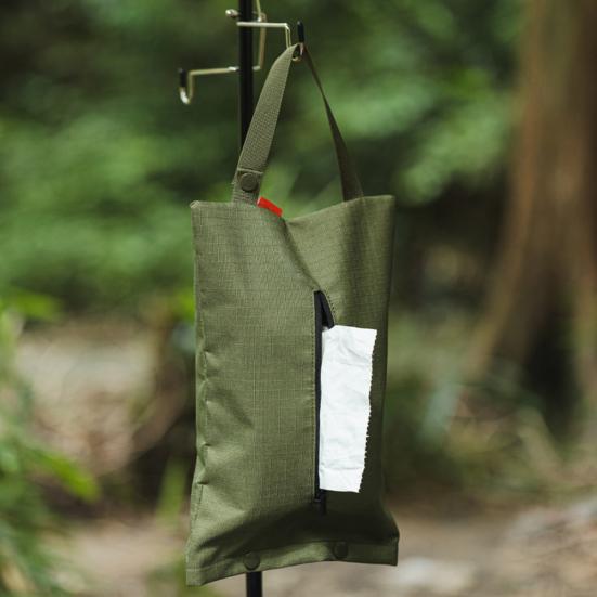 Camping Hanging Tissue Storage Bag with Handle Heavy Duty Oxford Cloth Waterproof Car BBQ Picnic Outdoor Napkin Holder Dispenser Pouch