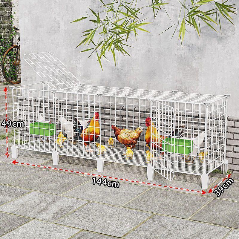 Large Iron Chicken Coop & Rabbit Cage for 20 Birds, 3-Layer, Indoor/Outdoor with Automatic Waste Cleaning