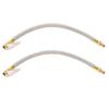 2pcs Tire Inflator Hose Adapter 13in Stainless Steel Hose M8 Thread Air Pump Extension Hose Adapter for Cars