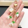 Lily of the Valley Acrylic Keychain with Green Leaves U-Shaped Door Buckle