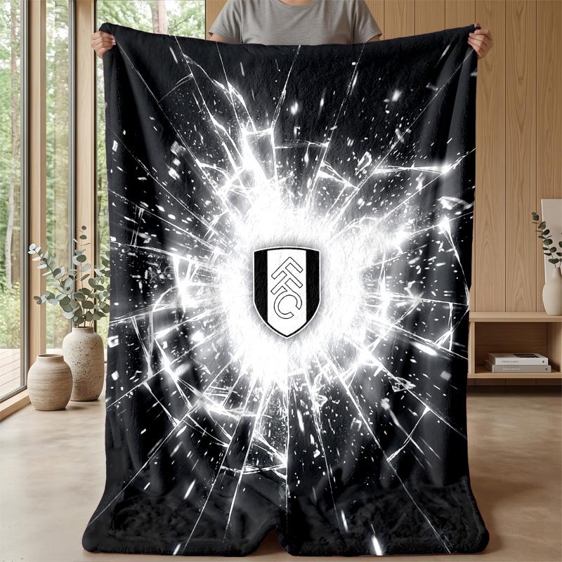Fulham Football Print Flannel Blanket, Soft Warm Lightweight Throw Blanket for Sofa Bed Camping