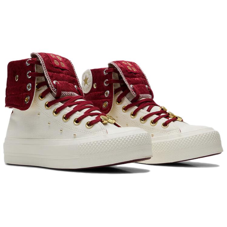 Converse Chuck Taylor All Star Scarpe Alte Comode Versatili in Tela Sneakers Donna Bianco Sporco A19074C