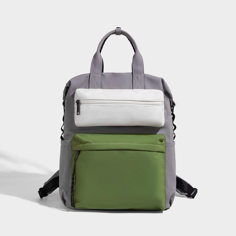 

2025 Summer Korean Version New Fashion Handbag Casual Color-Block Backpack High-End Travel Backpack серый
