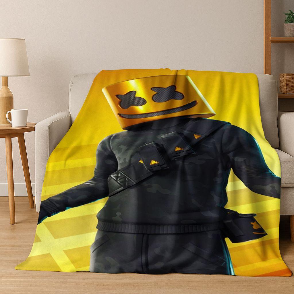 3D F-Fortnite Game Cartoon Flannel Blanket Soft Warm Throw Blanket for Bed Bedroom Room Living Room Travel Camping Kids Gift