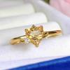 2026 Women's Fashion Yellow Crystal Ring with S925 Silver Inlay