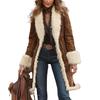 Women's Denim Style Western Retro Windbreaker, Plush Fashionable And Warm Jacket