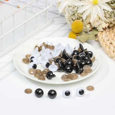 20pcs/10pairs White/Black DIY Accessories Safety Animal Toy Doll Making Crafts Eyeball Plastic Eyes