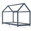 Kids  Bed Frame Grey Solid Pine Wood 90 x 200 cm